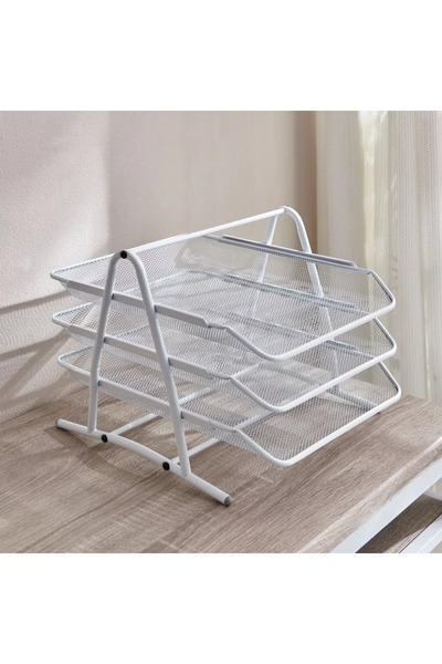 Generic 3-Tier Mesh File Rack