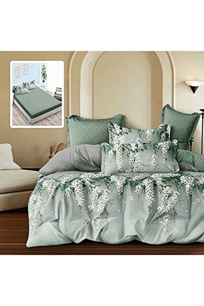 PATONE Lenjerie de pat finet, cearceaf cu elastic 180x200cm, 6 piese, pentru ...