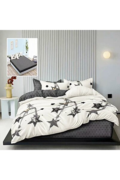 PATONE Lenjerie de pat finet, cearceaf cu elastic 180x200cm, 6 piese, pentru ...