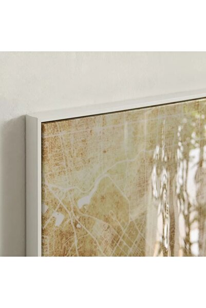Generic City Map of Odiane, Cyprus, Framed Canvas with High Gloss ABS Surface - 50 x 70 x 2.8 cm