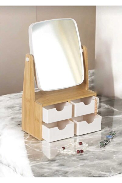 origa 4 Çekmeceli Ayna Organizer – Geniş Saklama Alanı ile Makyaj ve Takı Düz...