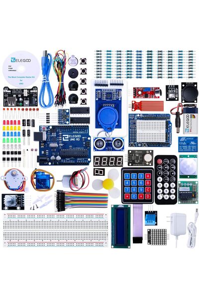 ELEGOO مجموعة UNO الكاملة للمبتدئين مع دروس تعليمية متوافقة مع Arduino IDE (63 قطعة)