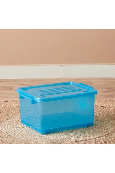 Generic 15L Rolling Storage Box with Wheels and Lid - 37x29.5x19.5 cm