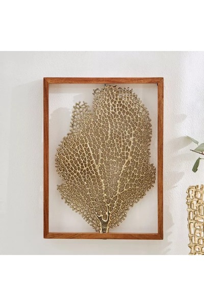 Generic Ozawa Leaf Wall Art Aluminum Framed with Wooden Frame - 36 x 48 x 3 cm