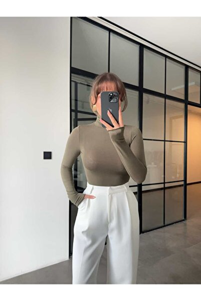 BB Bensu Buyruk BLUZĂ KAKI TRANSPARENTĂ CU GĂRĂ PERECHE