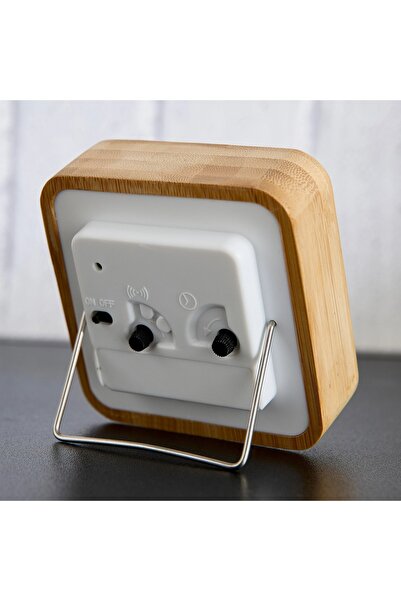 Generic ساعة منبه ساراتوجا ويلا المصنوعة من الخيزران - 9×4.3×9 سم