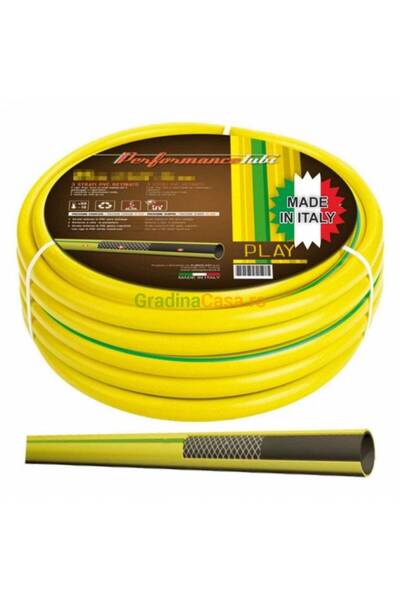 EUR Furtun de Gradina, ¾ , 50 metri, galben, flexibil, rezistent la frig si r...