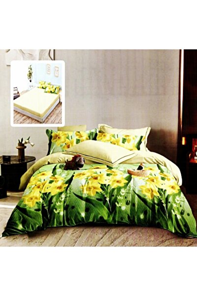 PATONE Lenjerie de pat finet, cearceaf cu elastic 180x200cm, 6 piese, pentru ...