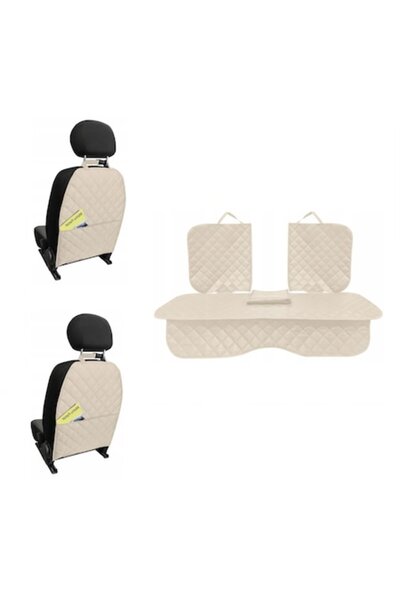 Metru Patrat Set 3 auto seat protectors, Metru Patrat, universal, quilted, cream, washable, waterproof
