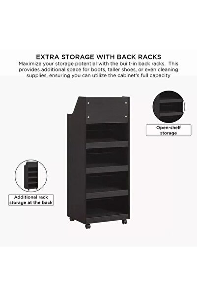 Generic Rover Portable 18 Pair Shoe Cabinet with Storage Shelf