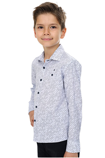 njn قميص منقوش بأكمام طويلة للأولاد