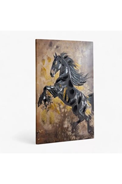 Generic Hand-painted wall art of a Nairobi horse rearing a horse - 90x60x2.5 cm