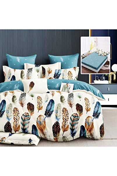 PATONE Lenjerie de pat finet, cearceaf cu elastic 160x200cm, 6 piese, pentru ...