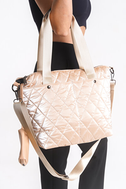 Shoesers Women's Diamond Pattern Bucket Model Lightweight and Stylish Wallet Shoulder Bag with Shiny Parachute Fabric