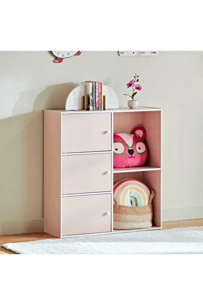 Generic Vanilla Junior 3-Door, 2-Shelf Open Storage Unit