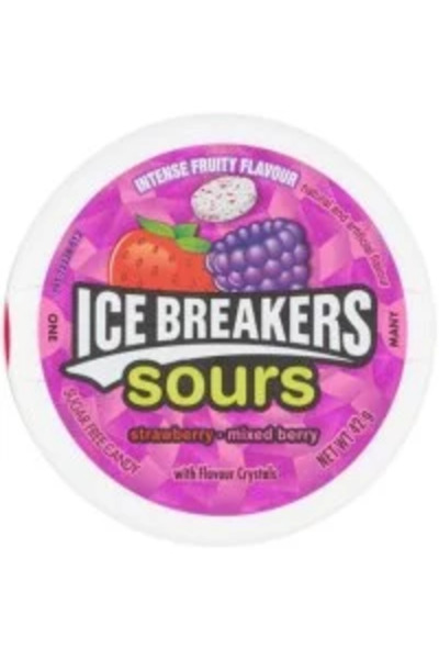 Ice breakers Sours Berry - bomboane cu aromă de fructe de pădure acre 42g