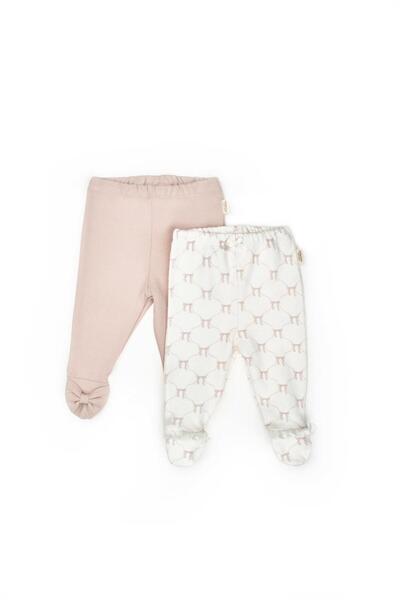 BabyCosy Organic Wear Baby 2-Pack Booties Pants 100% Organic Cotton, Baby - Newborn - Csy8142