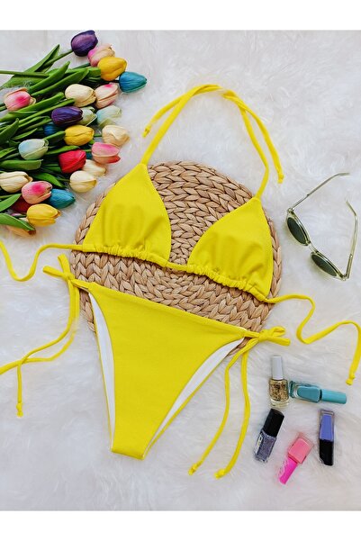 bright moon Kadın simli bikini takım (DOLGUSUZ)