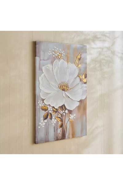 Generic Hand-painted framed wall panel of 80% agate Peony - 80x3x120 cm