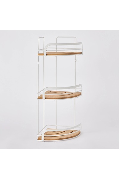 Generic 3-Tier Bamboo Corner Shelf
