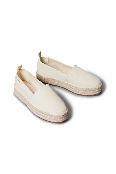 Calvin Klein Women Pistachio Canvas Slip-On Platform Espadrilles
