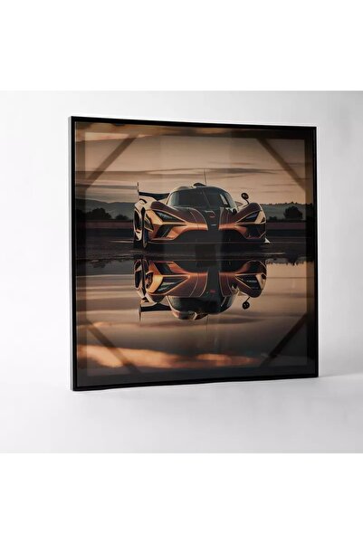 Generic لوحة قماشية مؤطرة بسطح لامع للغاية من Ersel Car Reflection - 60x60x2.8 سم