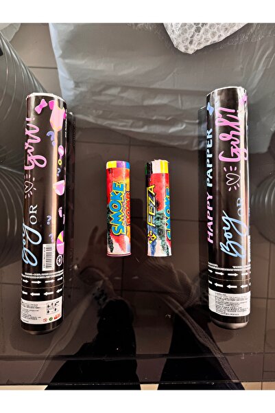 GHOSTZONE CİNSİYET ÖĞRENME PARTİSİ SİS VE KONFETİ SETİ 4 ADET KIZ ÇOCUK PEMBE