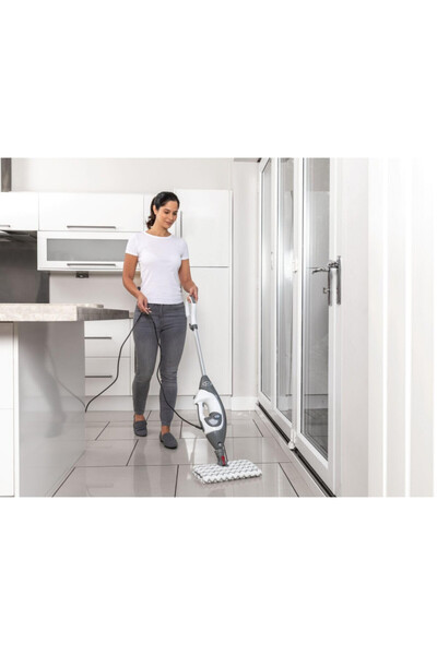 Shark Aparat de curățat cu abur S6005EU, 1200W, 0.5l, 2 moduri, Klick'n Flip, jet de abur, lavetă anti-murdărie, alb/gri