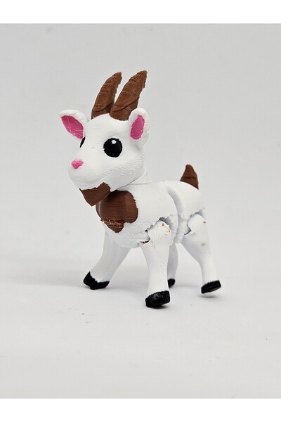 AysbiStudio Minik Sevimli Keçi Hayvan Oyuncak – Flexi Hayvan Figür +4 Yaş - B...