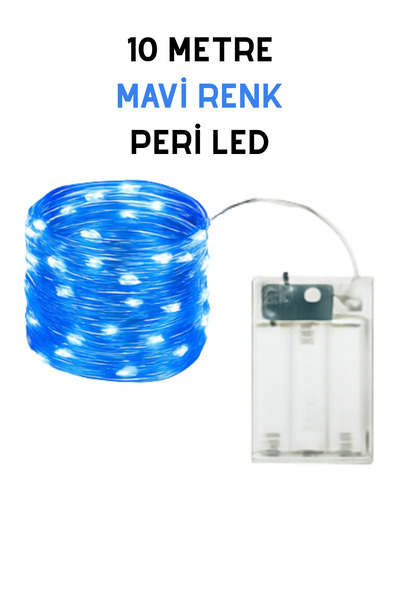 TrendDeco Günışığı Renk Pil İle Çalışan Aç-Kapa Anahtarlı 10 Metre Peri Led