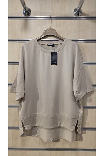 trendbysena Hanorac pentru femei cu mânecă scurtă și decolteu crew