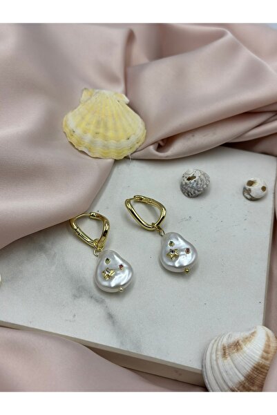 Unzilee أقراط ملونة بتصميم لوحة ذهبية مزينة باللؤلؤ