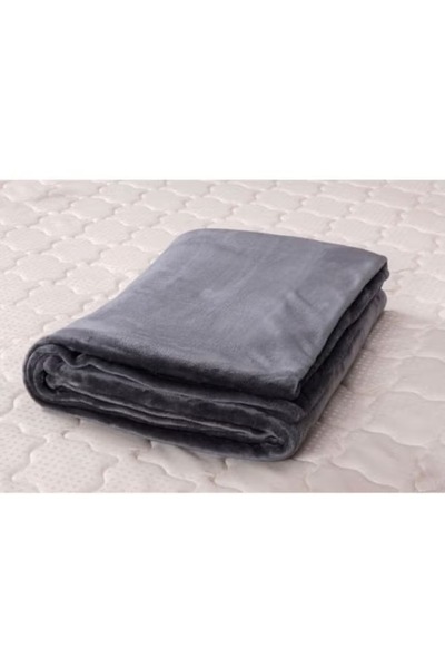 Generic Luxury Flannel King Size Bed Blanket, Grey, 240 x 220 cm