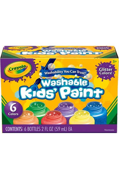 Crayola مجموعة ألوان لامعة قابلة للغسل 2 أونصة 6 قطع
