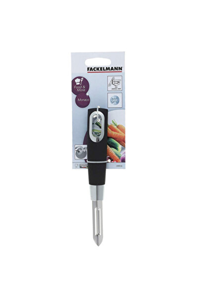 FACKELMANN 25959 Monaco Peeler, Stainless Steel, 20.1 cm, Black