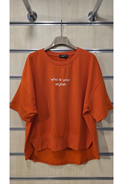 trendbysena Crew Neck Short Sleeve Women's Sweatshirt