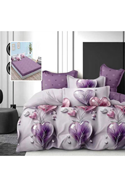 PATONE Lenjerie de pat finet, cearceaf cu elastic 180x200cm, 6 piese, pentru ...