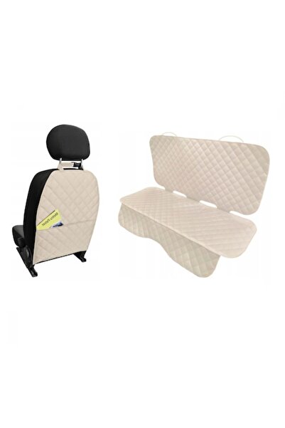 Metru Patrat Set 2 auto seat covers, Metru Patrat, universal, quilted, washable, waterproof, cream color