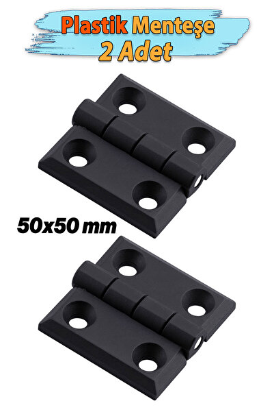 Badem10 Plastik Yaprak Menteşe 50x50 mm Kalınlık Dayanıklı 2 ADET Set Dolap Çekmece Kapak ve Mobilya Menteşe
