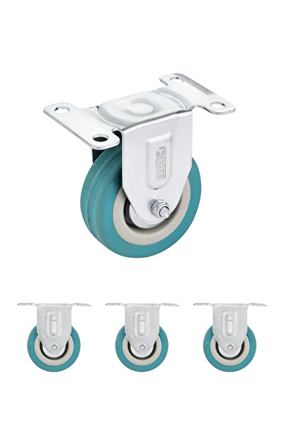 Lawazim مجموعة عجلات BMB 75 مم من 4 قطع - عجلات صلبة ثابتة شديدة التحمل مع مط...