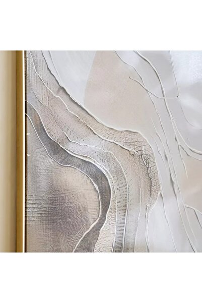 Generic لوحة فنية تجريدية مرسومة يدويًا بإطار زاهٍ بنسبة 60% مع نقالة - 80×80 سم