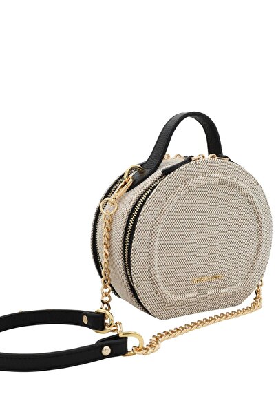 Meskanto Mira Canvas-Genuine Leather Chain Round Bag