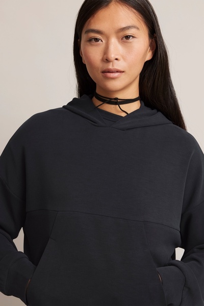 DobaKids Tence L Modal Fabric Women's Wide Leg Hooded Straight Suit Black