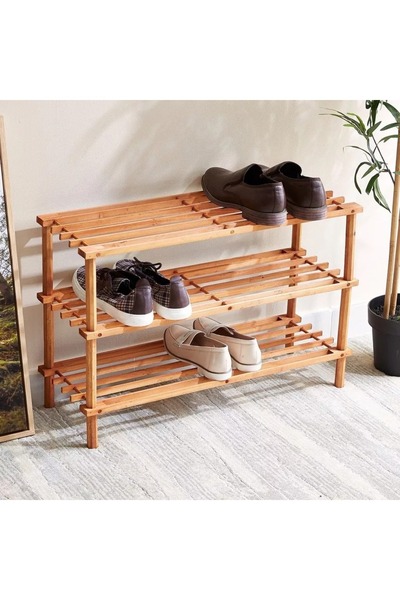 Generic 3-Tier Wooden Shoe Rack Height (cm) 48 Width (cm) 26 Length (cm) 74