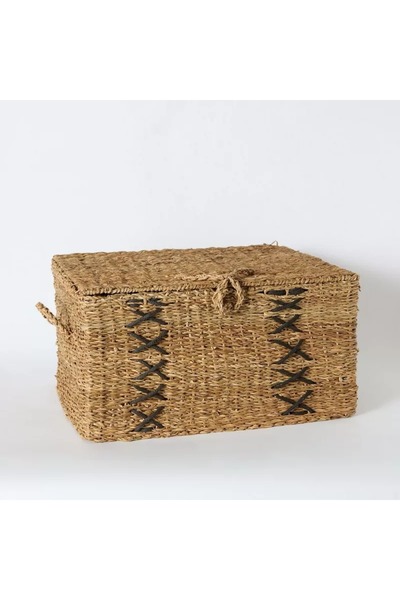 Generic Naturaloom Stitch Rectangular Box with Iron Frame Inside - 50x34x25 cm