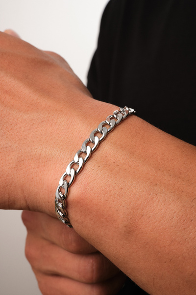 ByFlorya Jewelry Steel Gourmet Men's Chain Bracelet 6mm Non-Tarnish 20cm