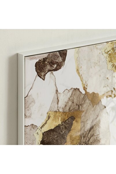 Generic Framed Canvas Painting of Cypriot Odian Textile with High Gloss ABS Surface - 50x70x2.8 cm