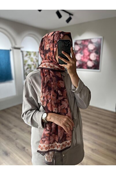 Merwiss Petra Desen Rami Şal - Kahverengi