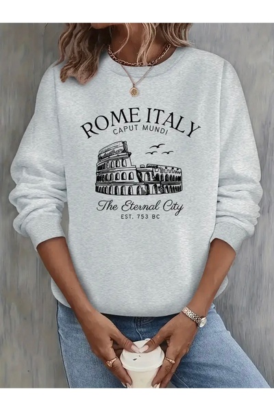 FUFLUNS سترة رياضية كبيرة الحجم مطبوعة عليها روما إيطاليا للجنسين (نساء/رجال)...