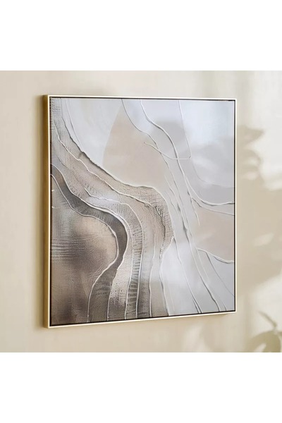 Generic لوحة فنية تجريدية مرسومة يدويًا بإطار زاهٍ بنسبة 60% مع نقالة - 80×80 سم